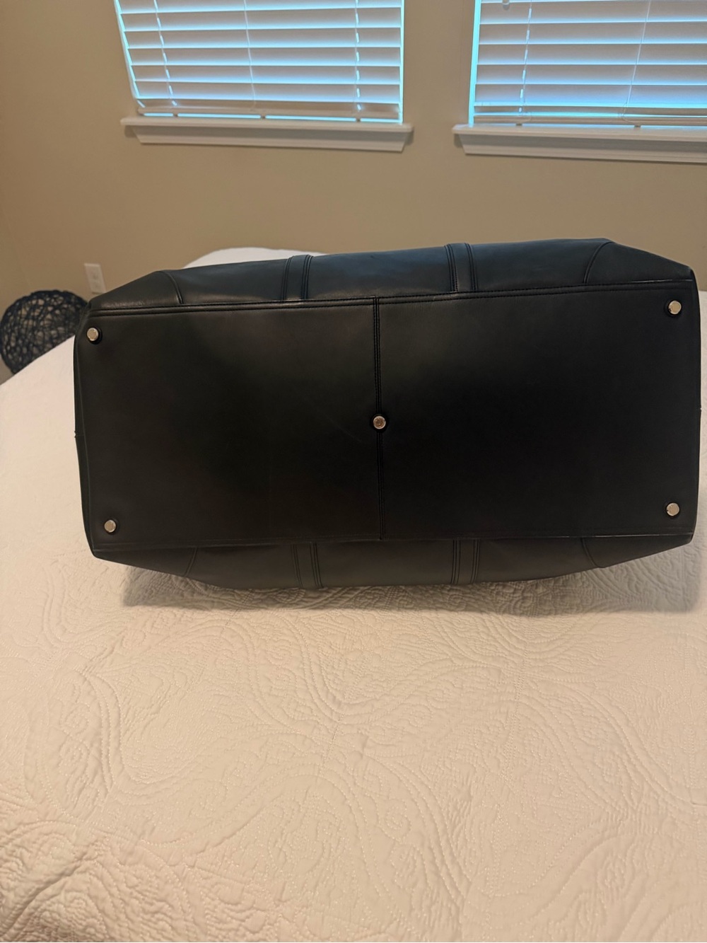 Coach Black Leather Duffel with Top Handles - Picture 5 of 9